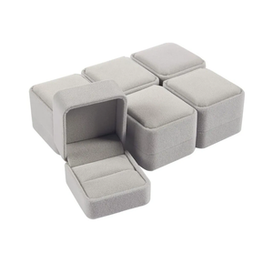 6-Pack Velvet Ring Boxes for Jewelry, Proposal, Engagement, Wedding, and Presentation – Grey, 2.5 x 1.7 x 2 Inches