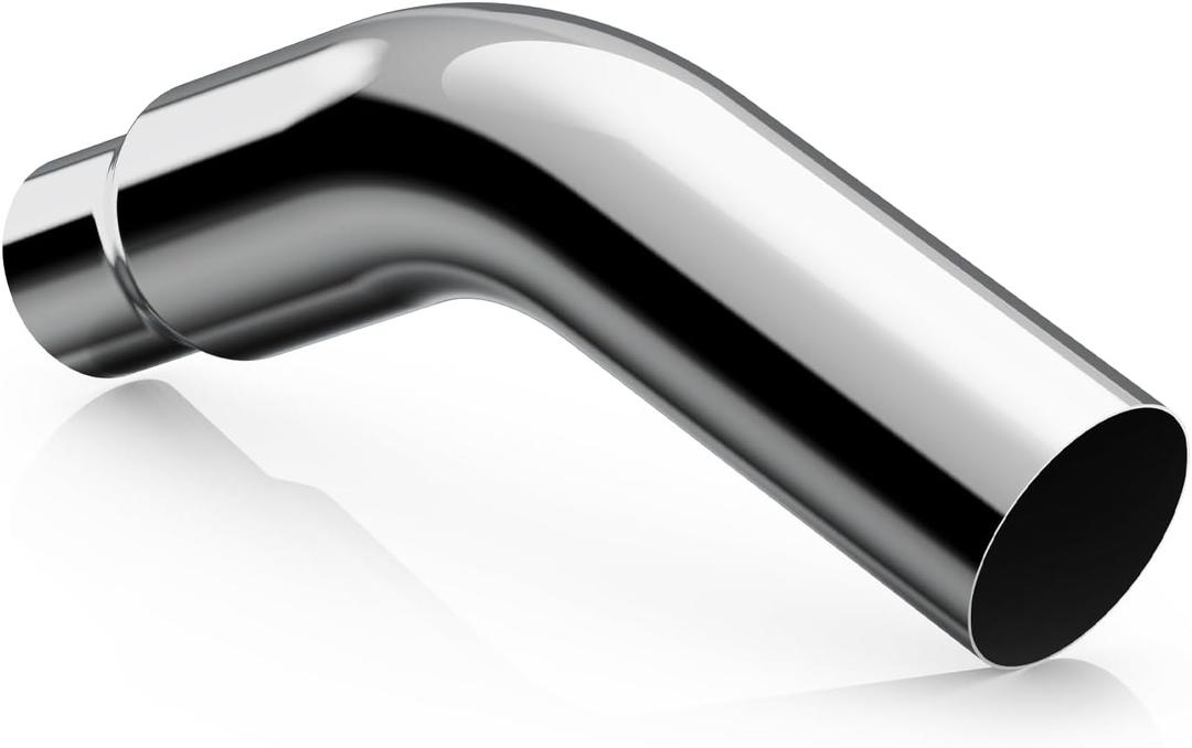 A-KARCK Elbow Exhaust Tip 4.0" Inlet, Chrome Tailpipe Tip with 4.0" Inlet 5.0" Outlet 23" Overall Length, Turn Down Exhaust Tip Chrome Structure for High Temperature Resistance
