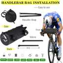 Bike Handlebar Bag, 2.4L Large Capacity Bicycle Front Storage Pouch with Detachable Shoulder Strap, Waterproof Universal Fit for MTB Road Bike Folding Bike Scooter (Black)