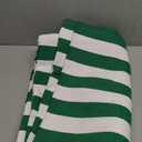 White & Green Striped Woven Blanket Throw, 120 x 180 cm – Cotton, Polyester & Viscose Blend, Soft Lightweight, Fall Decor Throw Blankets Autumn Vintage Blanket for Couch Bed Sofa Chair Dorm