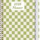 3 x 2026 Planner, Weekly and Monthly Calendar Academic Planning Book, Jan 2026 - Dec 2026, Agenda Calendar Planner for Office Supplies and Desk Accessories - A5 (6.3" x 8.5") (A-Green Grid)