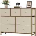 OLIXIS 7 Drawer Fabric Dresser, Storage Tower for Bedroom and Closet, 11.8"D x 39.4"W x 30.1"H
