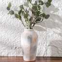 Uiddo Rustic Ceramic Vase for Home Decor, 11.4 Inch White Vintage Vases, Decorative Vase for Living Room, Dining Table, Bedroom, Farmhouse and Office Decor