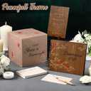 Engrowtic 64 Pcs Funeral Guest Book Set Celebration of Life for Memorial Service in Loving Memory 60 Share a Memory Card Card Box Table Sign and Pen for Memorial Service(Wood,Cardinal)