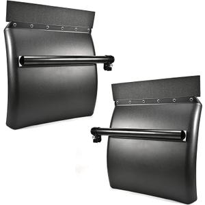 Quarter Fenders for Semi Truck, 24" x 24" Black Poly, Tube Bracket and Mounting Hardware Included, Right Left, Plastic Quarter Fender Kit Set