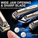 2 x NOVANO 5 pcs Nail Clippers Set Stainless Steel Nail Clippers, Ultra Sharp Sturdy Fingernail and Toenail Clipper Cutters, Slanted Blade Ingrown Toenail Clippers for Thick Toenails