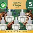 Air Wick Plug in Scented Oil Refill, 5 ct, Fresh Pine and Juniper, Air Freshener, Essential Oils, Fall Scent, Fall decor