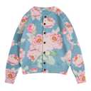 SOLY HUX Women's Floral Print Button Down Cardigan Sweater Trendy 2026 (Blue, XL)