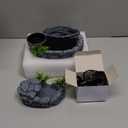 MIXJOY 2 in 1 Reptile Water Fountain with Food Dish 550ML, Terrarium Reptile Waterfall Drinking Fountain, Reptile Water Dispenser for Bearded Dragon Gecko Tree Frog Turtle Chameleon Leopard Lizard (Mountain Feeding Style)