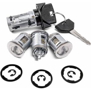 Ignition Switch Lock Cylinder with Door Lock & Keys Fit for Jeep Wrangler YJ Cherokee XJ 1991-1996 Replaces# 17250.05, 924-908, 4720929K, 5161055AA