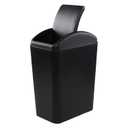 16 Liter Plastic Garbage Can, Waste Bin with Swing Lid (Black)