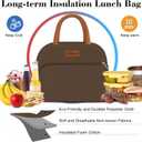 Coobiiya Lunch Bag Women, Lunch Box for Women Adult Men, Small Leakproof Cute Lunch Tote Large Capacity Reusable Insulated Cooler Lunch Container for Work/Office/Picnic/Travel-Brown