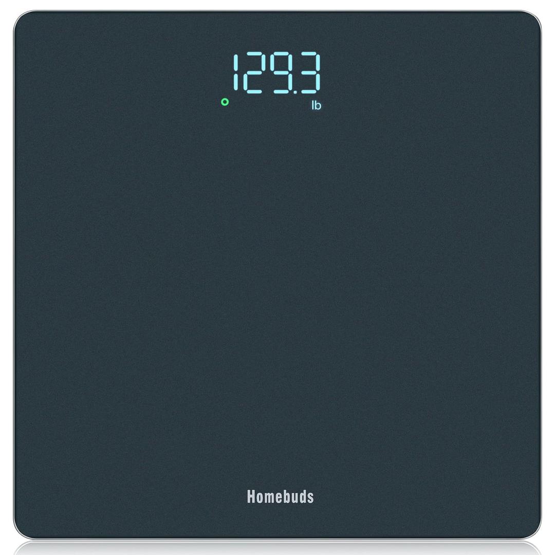 Homebuds Bathroom Scale for Body Weight, High Precision 0.1lb by Professional Factory Since 2001, Weight Scale LED Display and Step-On, 3*AAA Batteries Included, 400lb/ 182kg, Blue