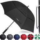 Golf Umbrella Large 62 Inch Automatic Open Golf Umbrella Extra Large Oversize Double Canopy Vented Umbrella Windproof Waterproof for Men and Women