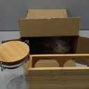 Yangbaga Ground Coffee Storage Container with Shelf, 245OZ Glass Coffee and Sugar Container Set, Coffee Canisters with Airtight Lids and Scoop, Food Storage Jars for Kitchen,Nuts,Tea,Sugar