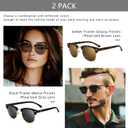 SUNGAIT Polarized Sunglasses for Men and Women, Classic Half-Frame Retro Shades for Driving, Travel, and Outdoor Activities,  Lens Type Polarized, Color: 2-pack: Black/Gray + Glossy Amber/Brown