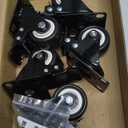 2 Inch Caster Wheels Set of 5, Heavy Duty Casters,with Brake,No Noise Locking Polyurethane (PU) Wheels, for Furniture and Workbench Load 800lbs