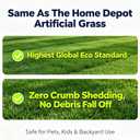 PU-Backed Artificial Grass - Same As The Home Depot, 1.57" (40mm) Pile Height Grass with Drainage Holes, Indoor/Outdoor Pet-Friendly Faux Grass (3 X 4 FT)
