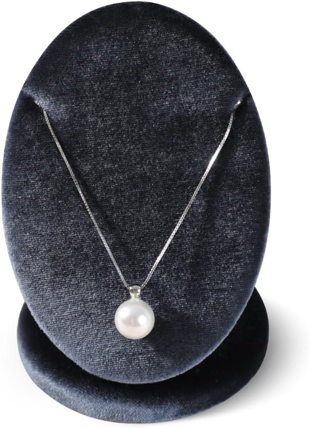 Resilient Velvet Necklace Display Stand, Jewelry Store Retail Countertop Storage Holder, Pendant Necklace Organizer Rack (Grey, Resilient Velvet)