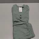 LILLUSORY Womens Henley 2 Piece Short Sets Summer 2026 Lounge Spring Beach Airport Travel Vacation Outfits Matching Sweatsuit (Medium, Sage Green)