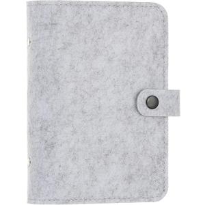 PATIKIL A6 Felt Binder, 6 Ring Soft Cover Refillable Notebook Binder with Pocket for Filler Paper Budget Journal Diary Accessories, Light Gray
