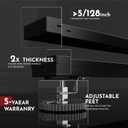 WEBANG 24 Inch Linear Shower Drain Rectangular Floor Drain with Accessories Reversible 2-in-1 Cover Tile Insert Grate Removable SUS304 Stainless Steel CUPC Certified Matte Black