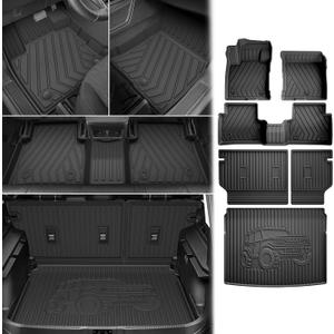 Floor Mats for Ford Bronco Sport Only 2021 2022 2023 2024 2025 2026 TPE Rubber Automotive Cargo Mats All Weather Protection Mat Heavy Duty Backrest Liner Black
