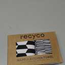 RECYCO Waffle Kitchen Towel Set of 2 - Quick Dry Microfiber Sustainable Dish Towels - Ultra Absorbent Reusable Cleaning Tea Towels - Lightweight Hand Towels,16x 28, Black & White Mirage
