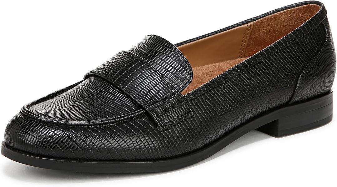 Naturalizer Women's Milo Loafer (5.5, Black Lizard)