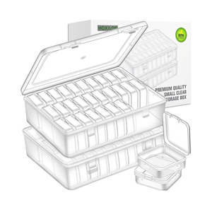 Bead Organizer Box, 60pcs Small Clear Plastic Storage Containers, Craft Storage Box Features Hinged Lid and Labels, Mini Boxes for Bracelets, Jewelry, Diamonds, Clay Beads, Screws, Seeds, Small Parts