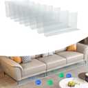 8 Pack Clear Toy Blockers for Furniture, 16" L x 7.5" H Under Bed Blocker for Pets, Adjustable Gap Bumper Under Couch Blocker, Stop Things from Going Under Couch Sofa Bed with Strong Adhesive