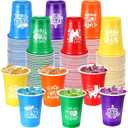 Ziliny 60 Pack Mexican Party Decorations Fiesta Cups Taco Supplies 12 oz Disposable Plastic Cups for Taco Mexican Theme Birthday Wedding Party Decorations