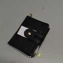 NIUCUNZH Genuine Leather Soft Bifold Rfid Wallets for Men Coin Purse Keychain Snap Zip Wallet with Chain (Black)