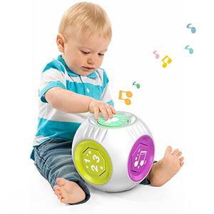 Talkfun Educational Toys for 1 Year Old Boy Girl, Learning Cube Musical Baby Toy 6-12-18 Month, Bilingual Birthday Gift for 1 Year Old Boy Girl