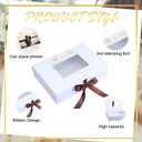 Weysat 12x9 Inches Gold Stamping Font Wedding Keepsake Box Cover with Photo Frame, White Wedding Memory Box with Ribbon for Couples Newlyweds Bridal Shower Gifts
