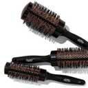 Copper Round Trio Brush Set  Professional Ceramic Thermal Ionic Styling Brushes with Boar Bristles for Volume, Shine & Salon-Quality Blow Drying  Small, Medium & Large Round Brushes