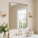 Kosmonia 30x24 Inch Bathroom Vanity Mirror Brushed Champagne Gold