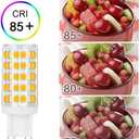 G9 LED Bulbs Dimmable 6W (60W Halogen Bulb Equivalent), Warm White 3000K, 110V-130V, 500LM Bi Pin for Home Lighting, 12Packs (G9-5w-6000k-5p)