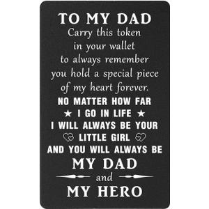 TANWIH Dad Gifts from Daughter, Dads Birthday Gifts Ideas - Dads Birthday Card from Daughter, Stocking Stuffers for Dad Christmas Gift, I Love You Daddy Valentines, Fathers Day, Engraved Wallet Card
