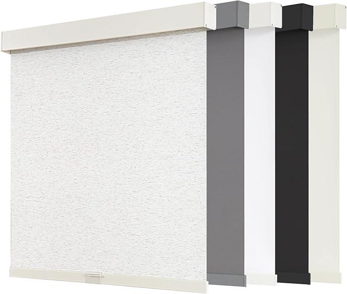 AOSKY Blackout Roller Shades Cordless Blinds for Windows, Free-Stop Shades with Valance, Thermal Insulated Fabric, UV Protection, Natural Woven Blinds for Home and Office (22.5" W x 72" H)
