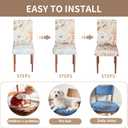 Stretch Dining Chair Covers Set of 2,Floral Print Chair Covers,Soft Removable Washable,Pet Friendly Furniture Protector,Universal Chair Slipcovers for Home, Kitchen,Ceremony Dining Room Seat (Dahlia)