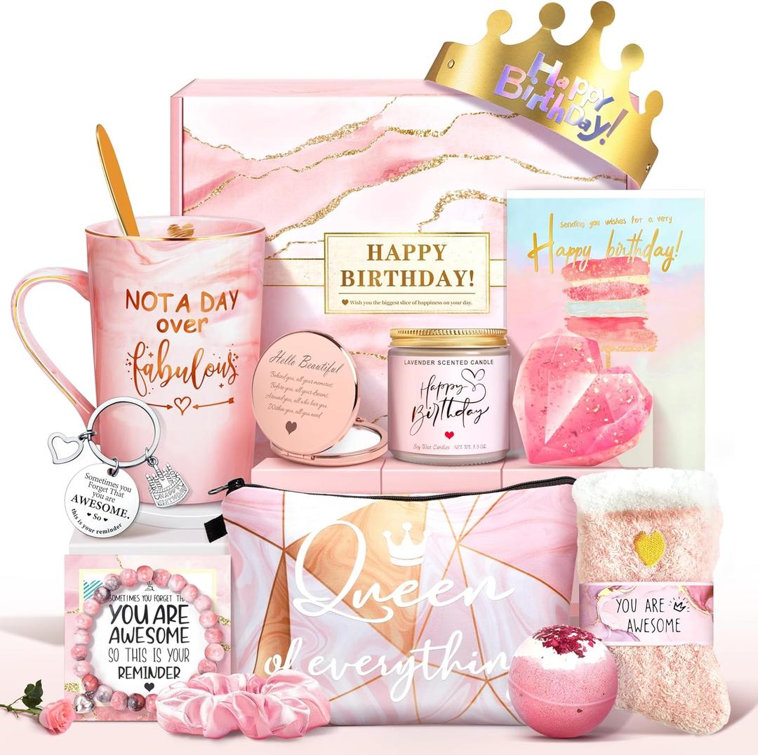 Birthday Gifts for Women Get Well Gifts Baskets Spa Relaxation Self Care Gifts Kit Inspirational Thinking of You Care Package Feel Better Relief Comfort Gift Set for Her Mom Friend Sister Wife Grandma