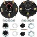 2 Sets 2000Lbs Trailer Axle Trailer Hub Kit 5 Bolt 4.5" for 1-1/16'' BT9 Straight Spindle, Prelubricated L44649 Bearings 54.5 Trailer Axle Kit,Boat Trailer Hubs 5 Lug(only for Straight Spindle)