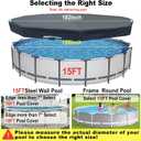 SIHAIAN 15 Ft Pool Cover, Quick Installation and Removal Above Ground Pool Cover, One-Piece Round Pool Cover, Waterproof, Preventing Waterlogging, UV and Weather Resistant Solar Swimming Pool Cover