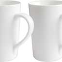 2 Packs 12 OaZ Ceramic Coffee Cup Simple Pure White Ceramic Cup Plain Large Tall White Milk Tea Coffee Mug with Handle