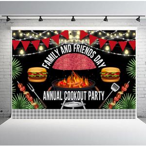 7x5ft Picnic Backdrop Summer BBQ Party Photo Background Backyard Cookout Family Friends Day Gathering Outdoor Park Decor Photo Booth Studio Props