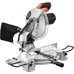 VEVOR Compound Miter Saw, 10-Inch Blade, 15 Amp Motor, 60-Tooth, Corded Single Bevel 0-45, LED Precision Alignment, Angle Adjustable, Lightweight Cast Aluminum Base, for Wood, Composite Decking