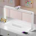 iVict Nail Desk Lamp, 34" Nails Tech Light with Phone Stand, 0-100% Adjustable Brightness, 3000K-6000K Color Temperature Led Desk lamp for Nail, Tattoos, Eyebrows, Beauty