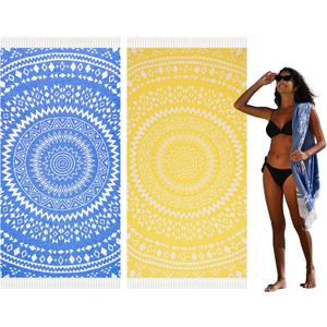Widdonen 2 Pack Turkish Beach Towel Quick Dry Absorbent Cotton Lightweight Thin Bathroom Bath Pool Swim Towels Extra Large Oversized Sand Free Beach Accessories Essentials Stuff Cloud Adults Gift