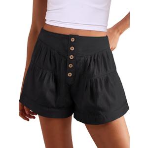 ANRABESS Women's Denim Shorts Summer Baggy High Waisted Flowy Wide Leg Buttons Pleated Casual Jean Shorts 2026 Fashion Skorts